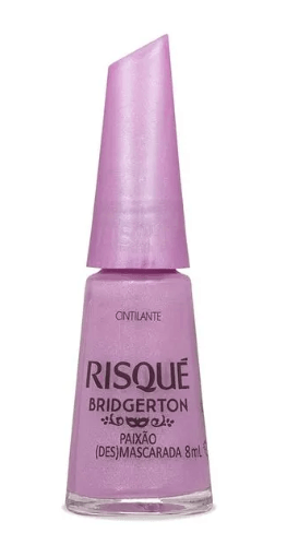 Esmalte Lilás Risqué Bridgerton Paixão (Des)Mascarada Cintilante - 8ml