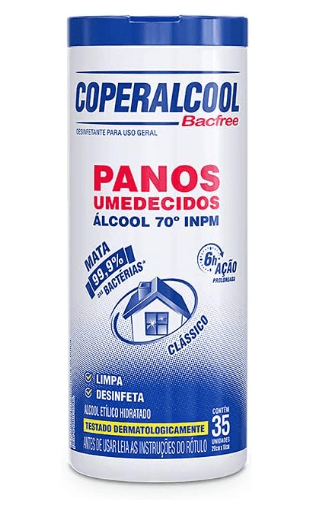 Panos de Limpeza Umedecidos Coperalcool Bacfree - 35 Uni
