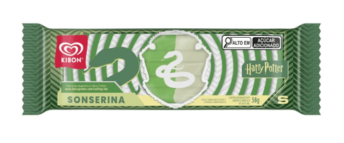 Picolé Kibon Sonserina Harry Potter Sabor Maçã Verde e Caramelo Amanteigado - 58g