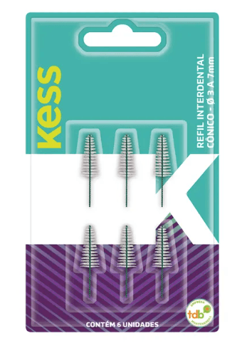Refil Interdental Cônico Kess - 6 Unidades