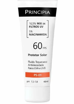 Protetor Solar Principia FPS60 16,5% Mix de Filtros UV + 5%  Niacinamida - 40ml