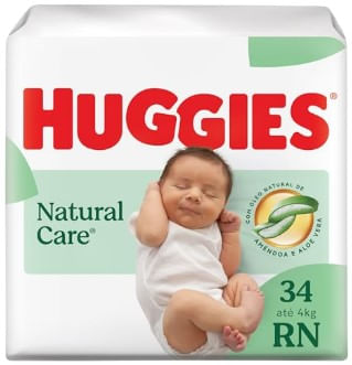 Fralda Huggies Natural Care Tamanho RN - 34 Unidades