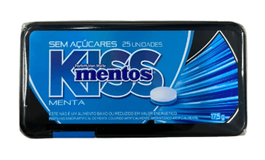 Bala Mentos Kiss Mint Menta - 17,5g