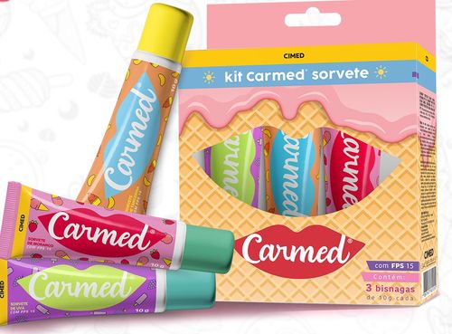 Kit Hidratante Labial Carmed Sorvete - 3 Unidades