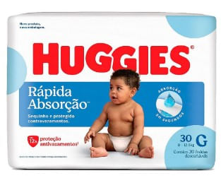 Fralda Huggies Tripla Proteção Meguinha Tamanho G - 30 Unidades