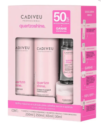 Kit Shampoo + Condicionador + Mini Máscara + Quartzo Líquido - Cadiveu Essentials