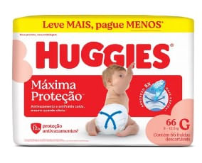 Fralda Huggies Máxima Proteção Hiper G 66 Unidades