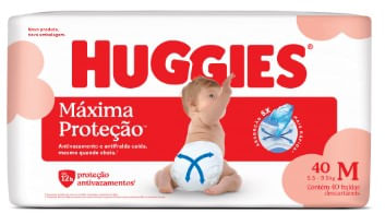 Fralda Huggies Máxima Proteção Mega M 40 Unidades