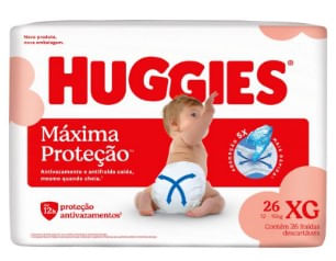 Fralda Huggies Máxima Proteção Mega XG 26 Unidades