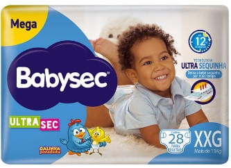 Fralda Babysec Ultrasec Galinha Pintadinha Tamanho XXG - 28 Uni