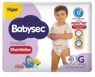 Fralda Babysec Shortinho Hiper G - 48 Uni