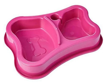 Comedouro Duplo Rosa Anti-Formiga Garrafa Pet Cães E Gatos