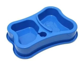 Comedouro Duplo Azul Anti-Formiga Garrafa Pet Cães E Gatos