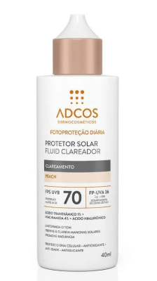 Protetor Solar em Loção Adcos Peptide AOX com FPS 70 Peach 40ml
