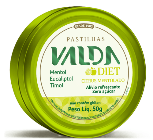 Pastilha Valda Diet Citrus 50g