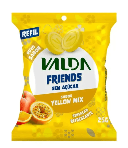 Pastilha Valda Friends Frutas Amarelas Sem Açúcar 25g