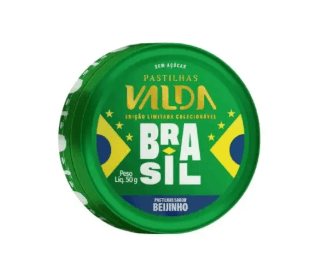 Pastilhas Valda Campeões Brasil Sabor Beijinho - 50g
