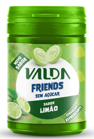 Pastilha Valda Friends Sabor Limão Sem Açúcar Pote 50g