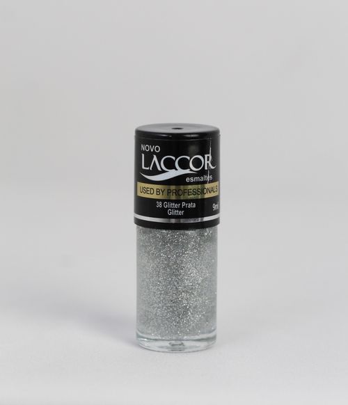 Esmalte Glitter Laccor Prata 9ml