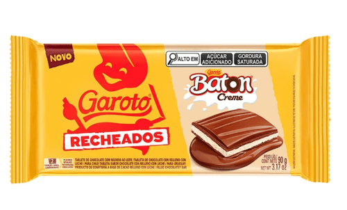 Barra de Chocolate Garoto Recheado Baton - 90g