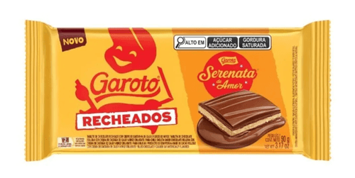 Barra de Chocolate Recheado Serenata Garoto - 90g