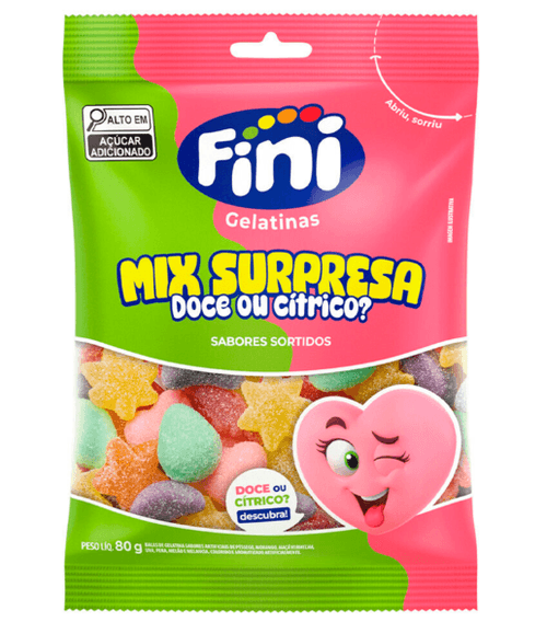 Bala de Gelatina Fini Mix Surpresa 80g