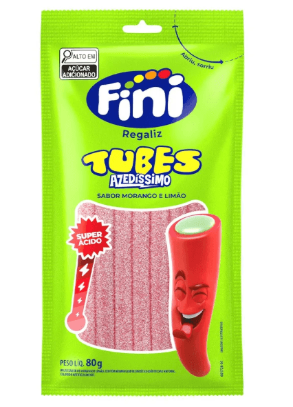 Bala de Gelatina Fini Tubes Super Ácido 80g