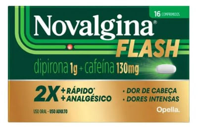 Novalgina Flash 1g + 130mg Sanofi 16 Comprimidos