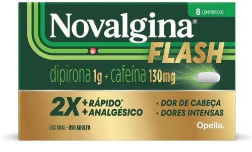 Novalgina Flash 1g + 130mg Sanofi 8 Comprimidos