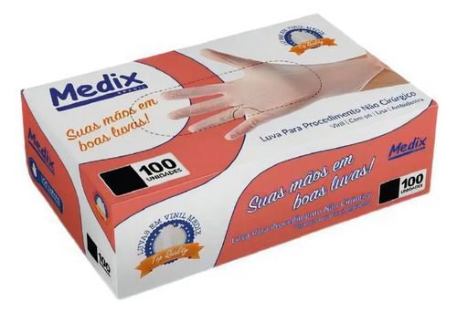 Luva Vinil Medix G com Pó C/100 Unidades