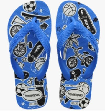 Chinelo Havaianas Kids Athletic Branco C/ Azul 27/28
