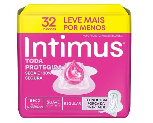 Absorvente Intimus Toda Protegida Dia Suave C/ Abas - 32 Unidades
