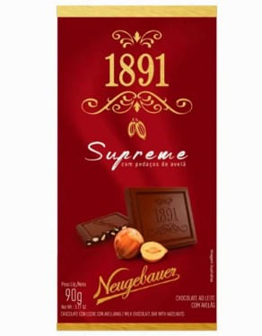 Barra de Chocolate Neugebauer Supreme Avelã 90g