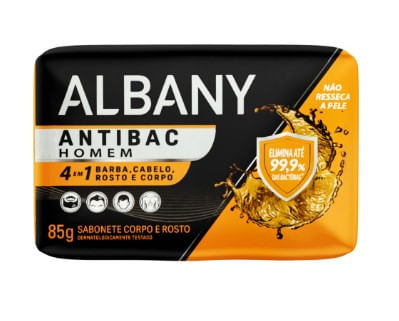 Sabonete Albany Suave Homem Antibacteriano Laranja 85g