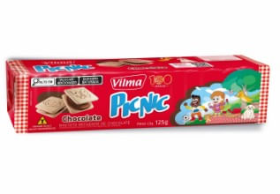 Biscoito Recheado Vilma Picnic Chocolate 125g