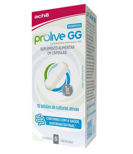 Probiótico Prolive Aché 10 Bilhões de Culturas Ativas 5 Cápsulas