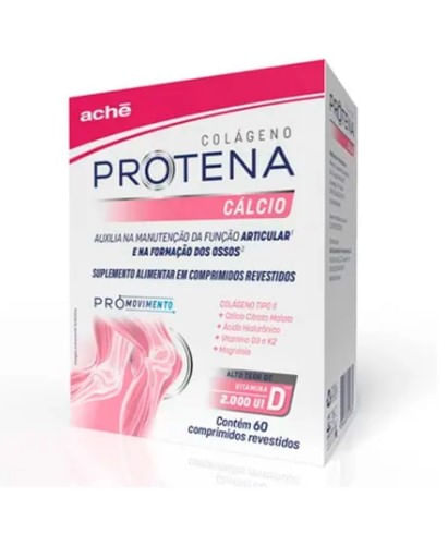 Suplemento Alimentar Protena Cálcio Ache 2000UI 60 Cápsulas