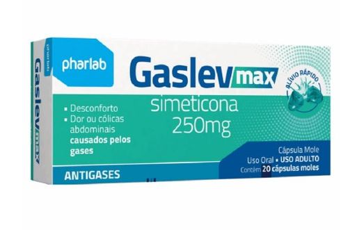 Gaslev Max 250mg Pharlab 20 Cápsulas em Gel