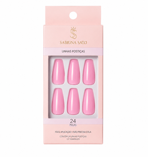 Unhas Postiças Autocolantes 24 Peças Curta SP1029