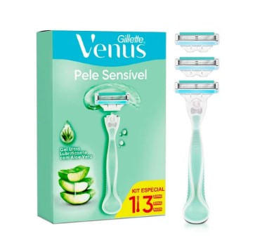 Kit Gillette Venus Pele Sensível 1 Cabo + 3 Cargas