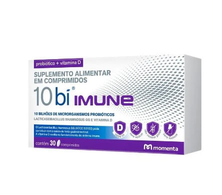 10 Bi Imune Probiótico Momenta 30 Cápsulas