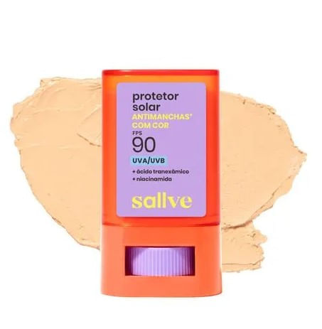 Protetor Solar Facial Sallve Bastão Cor2 Fps90 - 15g