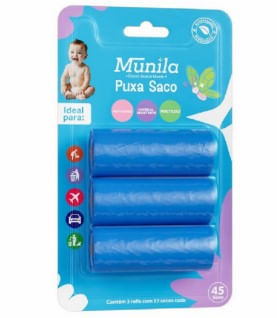 Puxa Saco Munila c/ 3 Refis Azul