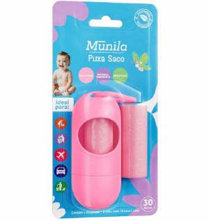 Puxa Saco Munila Dispositivo + 2 Refis Rosa