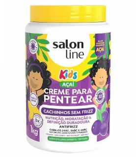 Creme de Pentear Salon Line Kids Açaí Cachinhos Sem Frizz - 1kg
