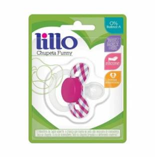 Chupeta Lilo Funny Xadrez Rosa Silicone - Tamanho 2