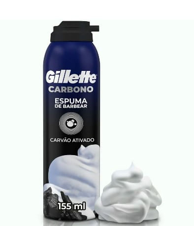 Espuma de Barbear Gillette carbona e carvao - 150g