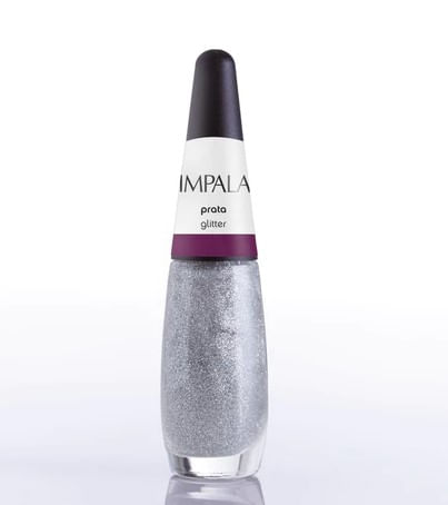 Esmalte Impala Glitter Prata Demais