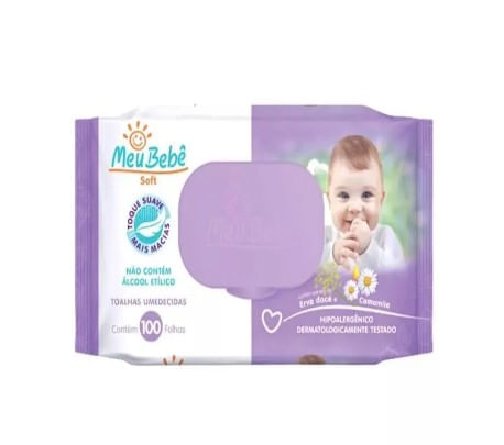 Toalha Umedecida Meu Bebê Soft - 100 Unidades