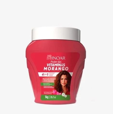 Máscara Inoar Poder das Vitaminas Morango - 1kg